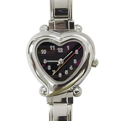 Gradient Geometric Shapes Dark Background Heart Italian Charm Watch by Ndabl3x