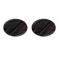 Gradient Geometric Shapes Dark Background Cufflinks (oval) by Ndabl3x