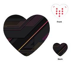 Gradient Geometric Shapes Dark Background Playing Cards Single Design (heart) by Ndabl3x