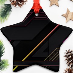 Gradient Geometric Shapes Dark Background Star Ornament (two Sides)