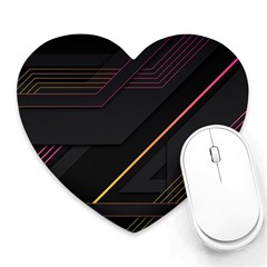 Gradient Geometric Shapes Dark Background Heart Mousepad by Ndabl3x