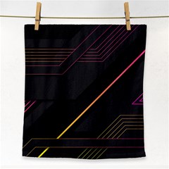 Gradient Geometric Shapes Dark Background Face Towel by Ndabl3x