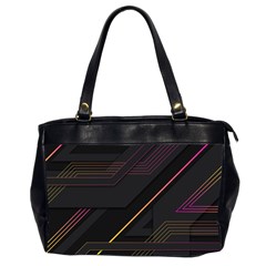 Gradient Geometric Shapes Dark Background Oversize Office Handbag (2 Sides) by Ndabl3x