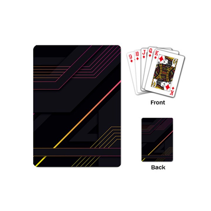 Gradient Geometric Shapes Dark Background Playing Cards Single Design (Mini)