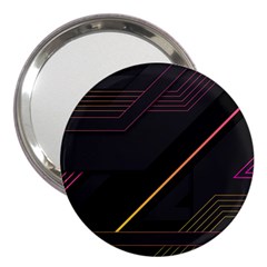 Gradient Geometric Shapes Dark Background 3  Handbag Mirrors by Ndabl3x