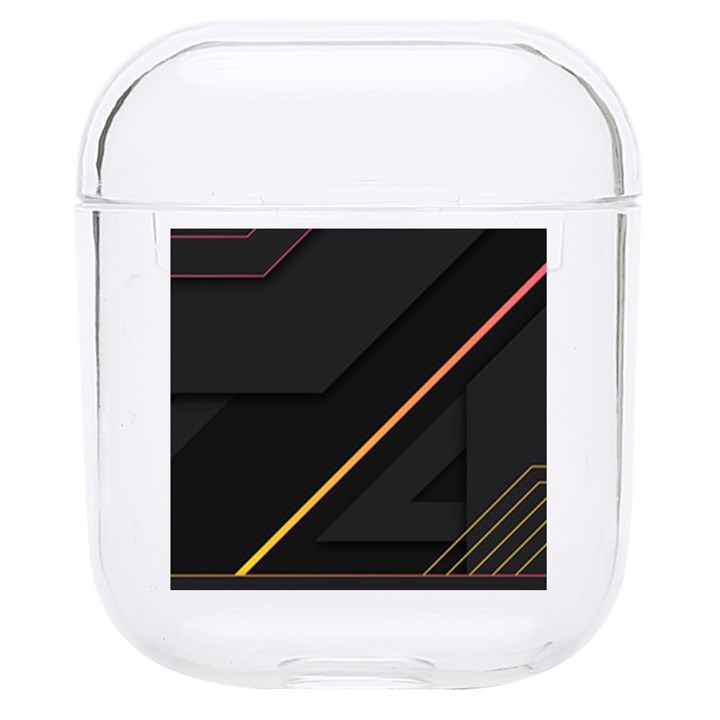 Gradient Geometric Shapes Dark Background Hard PC AirPods 1/2 Case