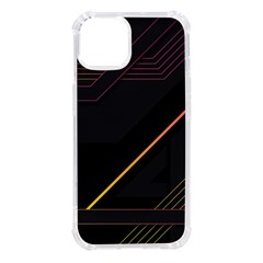 Gradient Geometric Shapes Dark Background Iphone 14 Tpu Uv Print Case by Ndabl3x