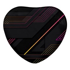 Gradient Geometric Shapes Dark Background Heart Glass Fridge Magnet (4 Pack) by Ndabl3x