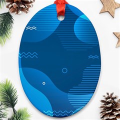 Abstract Classic Blue Background Ornament (oval)