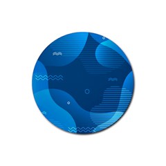 Abstract Classic Blue Background Rubber Coaster (round) by Ndabl3x