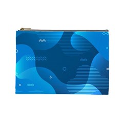 Abstract Classic Blue Background Cosmetic Bag (large)