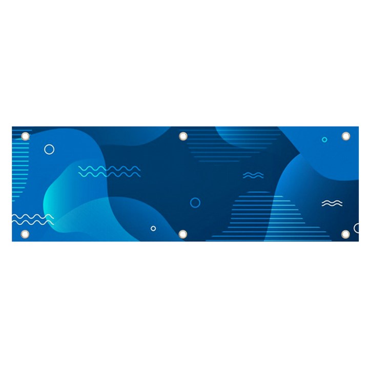 Abstract Classic Blue Background Banner and Sign 6  x 2 