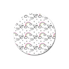 Cute Art Print Pattern Magnet 3  (round) by Ndabl3x