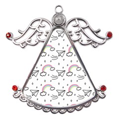 Cute Art Print Pattern Metal Angel With Crystal Ornament