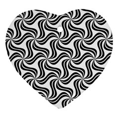 Soft Pattern Repeat Monochrome Heart Ornament (two Sides) by Ravend