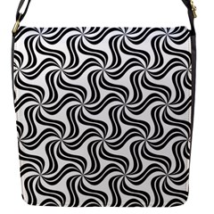 Soft Pattern Repeat Monochrome Flap Closure Messenger Bag (s) by Ravend