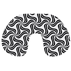 Soft Pattern Repeat Monochrome Travel Neck Pillow by Ravend