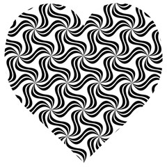 Soft Pattern Repeat Monochrome Wooden Puzzle Heart