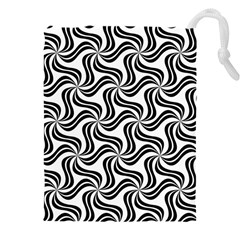 Soft Pattern Repeat Monochrome Drawstring Pouch (5xl) by Ravend