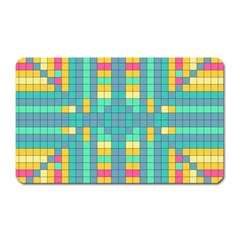 Checkerboard Squares Abstract Art Magnet (rectangular) by Ravend