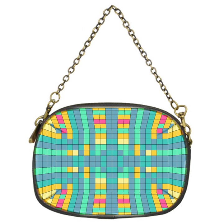 Checkerboard Squares Abstract Art Chain Purse (One Side)