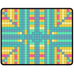 Checkerboard Squares Abstract Art Fleece Blanket (medium) by Ravend