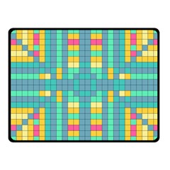 Checkerboard Squares Abstract Art Fleece Blanket (small) by Ravend