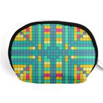 Checkerboard Squares Abstract Art Accessory Pouch (Medium) Front