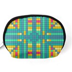 Checkerboard Squares Abstract Art Accessory Pouch (Medium) Back