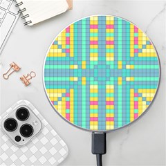 Checkerboard Squares Abstract Art Wireless Fast Charger(white) by Ravend