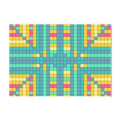 Checkerboard Squares Abstract Art Crystal Sticker (a4) by Ravend