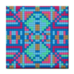 Checkerboard Square Abstract Tile Coaster by Ravend