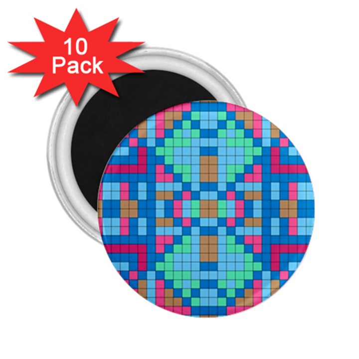 Checkerboard Square Abstract 2.25  Magnets (10 pack) 