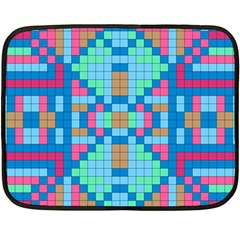 Checkerboard Square Abstract Two Sides Fleece Blanket (mini) by Ravend