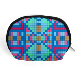 Checkerboard Square Abstract Accessory Pouch (medium) by Ravend