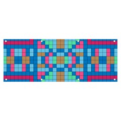 Checkerboard Square Abstract Banner And Sign 8  X 3  by Ravend