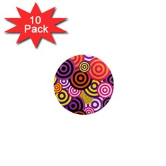 Abstract Circles Background Retro 1  Mini Magnet (10 pack) 