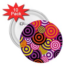 Abstract Circles Background Retro 2.25  Buttons (10 pack) 