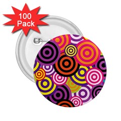 Abstract Circles Background Retro 2.25  Buttons (100 pack) 