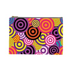 Abstract Circles Background Retro Cosmetic Bag (Large)