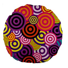 Abstract Circles Background Retro Large 18  Premium Round Cushions