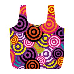 Abstract Circles Background Retro Full Print Recycle Bag (L)