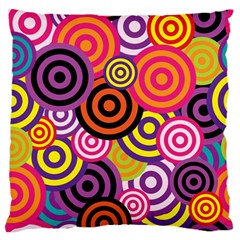 Abstract Circles Background Retro Standard Premium Plush Fleece Cushion Case (One Side)