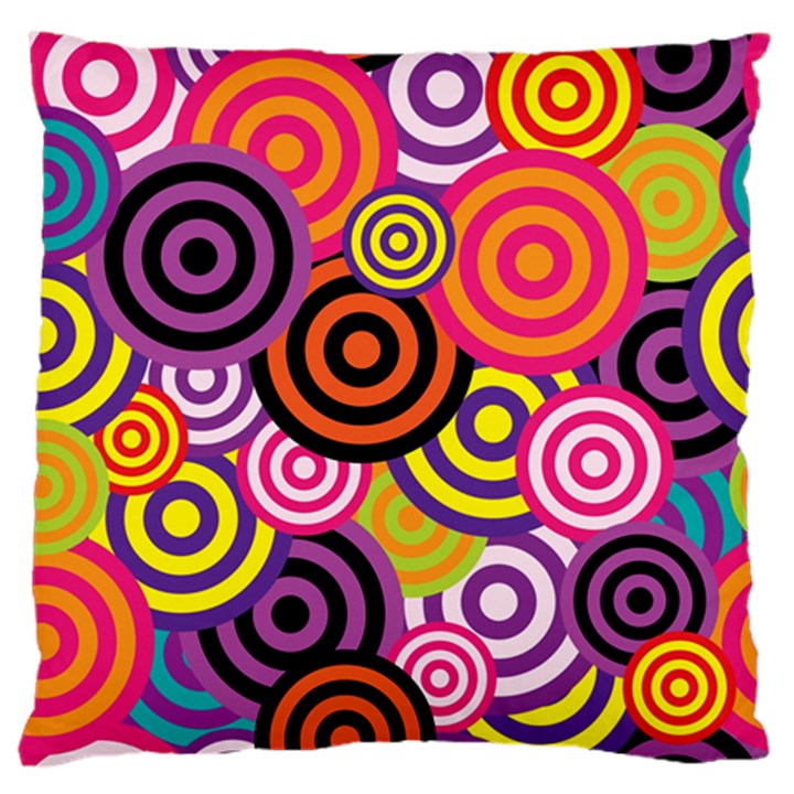 Abstract Circles Background Retro Large Premium Plush Fleece Cushion Case (Two Sides)