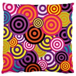 Abstract Circles Background Retro Large Premium Plush Fleece Cushion Case (Two Sides) Back