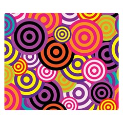 Abstract Circles Background Retro Two Sides Premium Plush Fleece Blanket (Small)