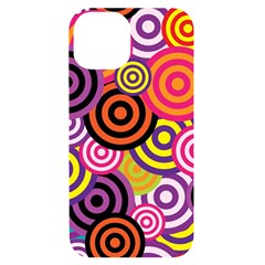 Abstract Circles Background Retro iPhone 14 Black UV Print Case