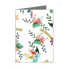 Floral Backdrop Pattern Flower Mini Greeting Card by Ravend