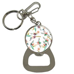 Floral Backdrop Pattern Flower Bottle Opener Key Chain