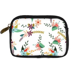 Floral Backdrop Pattern Flower Digital Camera Leather Case by Ravend